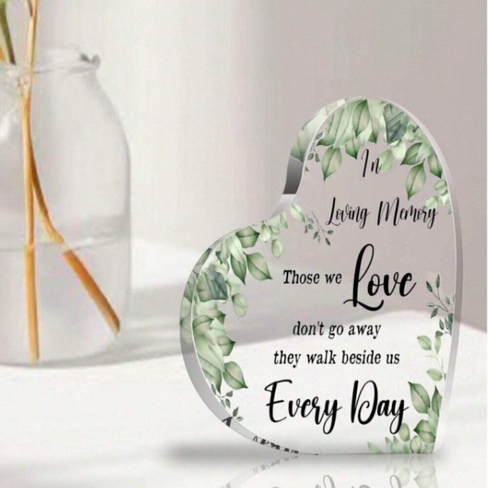 Memorial Heart Plaque In Loving Memory Acrylic